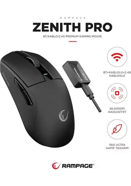 Rampage ZENITH PRO 4K BT Kablosuz ve Kablolu Gaming Mouse İncelemesi