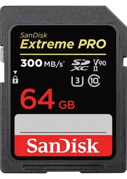 Sandisk 64GB Extreme Pro SD Kart 300MB/s Yüksek Performanslı Hafıza Çözümü
