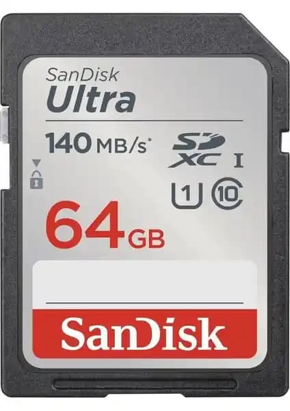 SanDisk Ultra 64GB SDHC/SDXC Hafıza Kartı Class 10 UHS-I Yüksek Performans ve Güvenilirlik