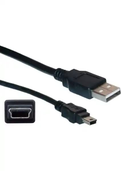 Techmaster 30 cm 5 Pin Mini USB Kablo ile Cihazlar Arası Veri ve Şarj Bağlantısı