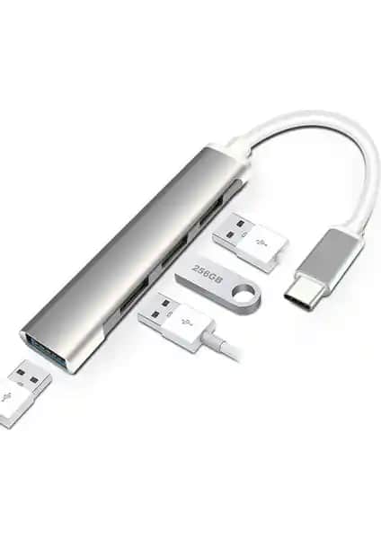 Techmaster Type-C USB 3.1 Çok Portlu OTG Adaptörü ile Çoklu Bağlantı İmkanı