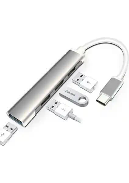 Techmaster Type-C USB 3.1 Çok Portlu OTG Adaptörü ile Çoklu Bağlantı İmkanı