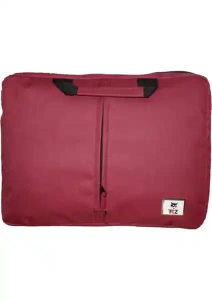 TKZ Cat-01 Dikişli Askılı 15.6 İnç Notebook Çantası Bordo Şık ve Dayanıklı Tasarım