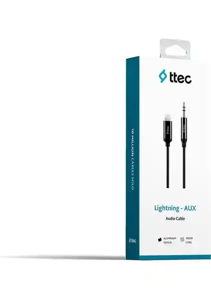 Ttec Aux Lightning Ses Kablosu 100 cm - Yüksek Kalite ve Şık Tasarım ile Bağlantı Çözümü