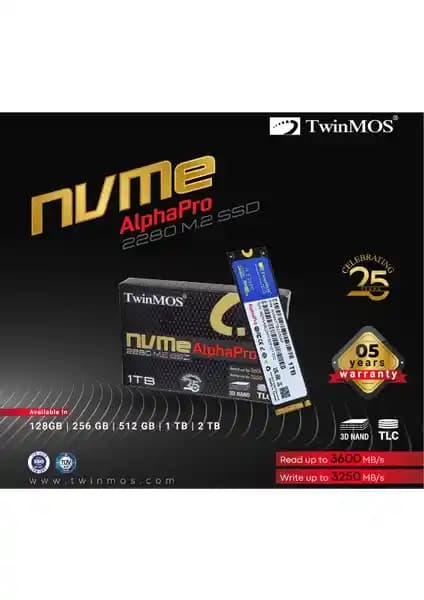 TwinMos 1TB M.2 PCIe Gen3 NVMe SSD yüksek performans ve güvenilirlik sağlayan depolama çözümü