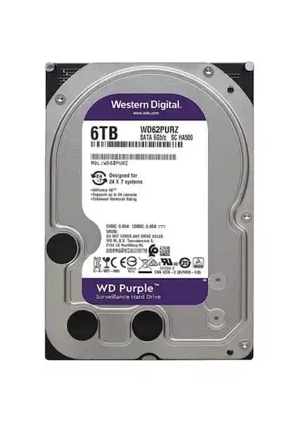 WD Purple 6TB Güvenlik Sistemleri İçin Yüksek Performanslı Sabit Diskleri