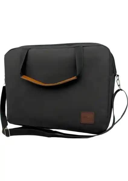 Woys 15.6 İnç Su Geçirmez Kahverengi Detaylı Kumaş Evrak ve Laptop Çantası