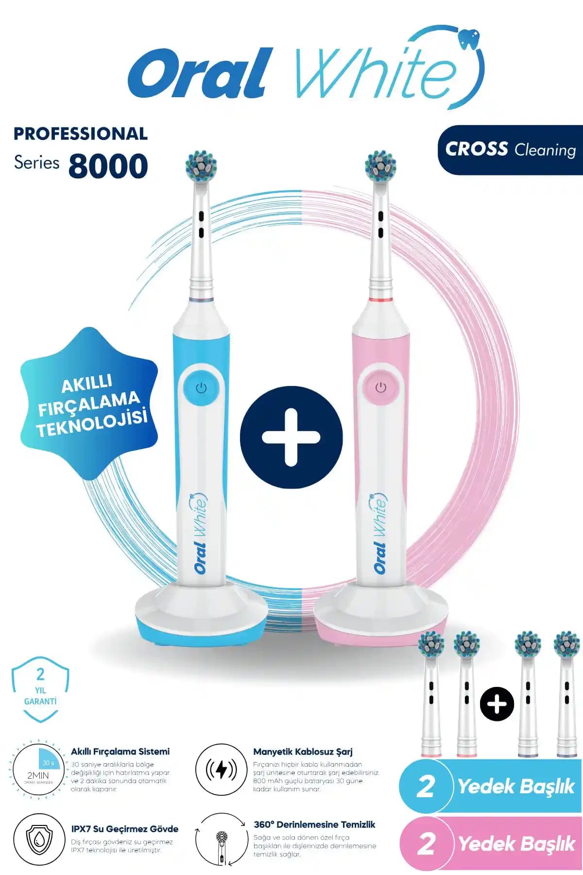İkili Şarjlı Elektronik Diş Fırçası: Modern Teknolojilerle Güçlü ve Pratik Diş Bakımı