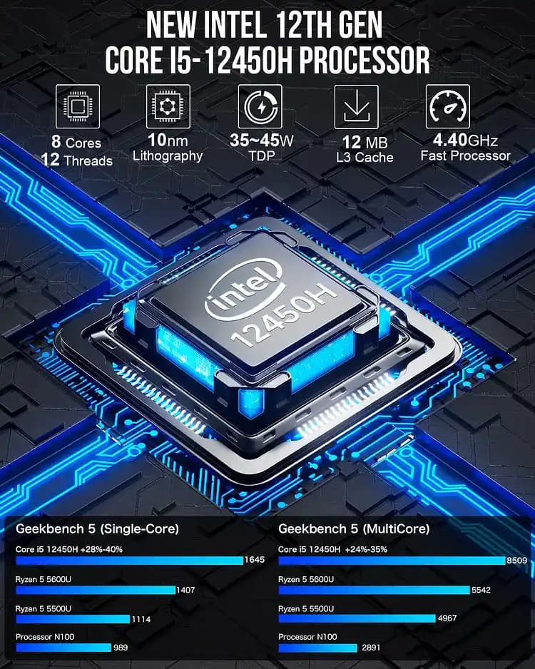 Intel Core i5-12450H İşlemcisi: Yüksek Performans ve Verimlilik Sunan Mobil İşlemci