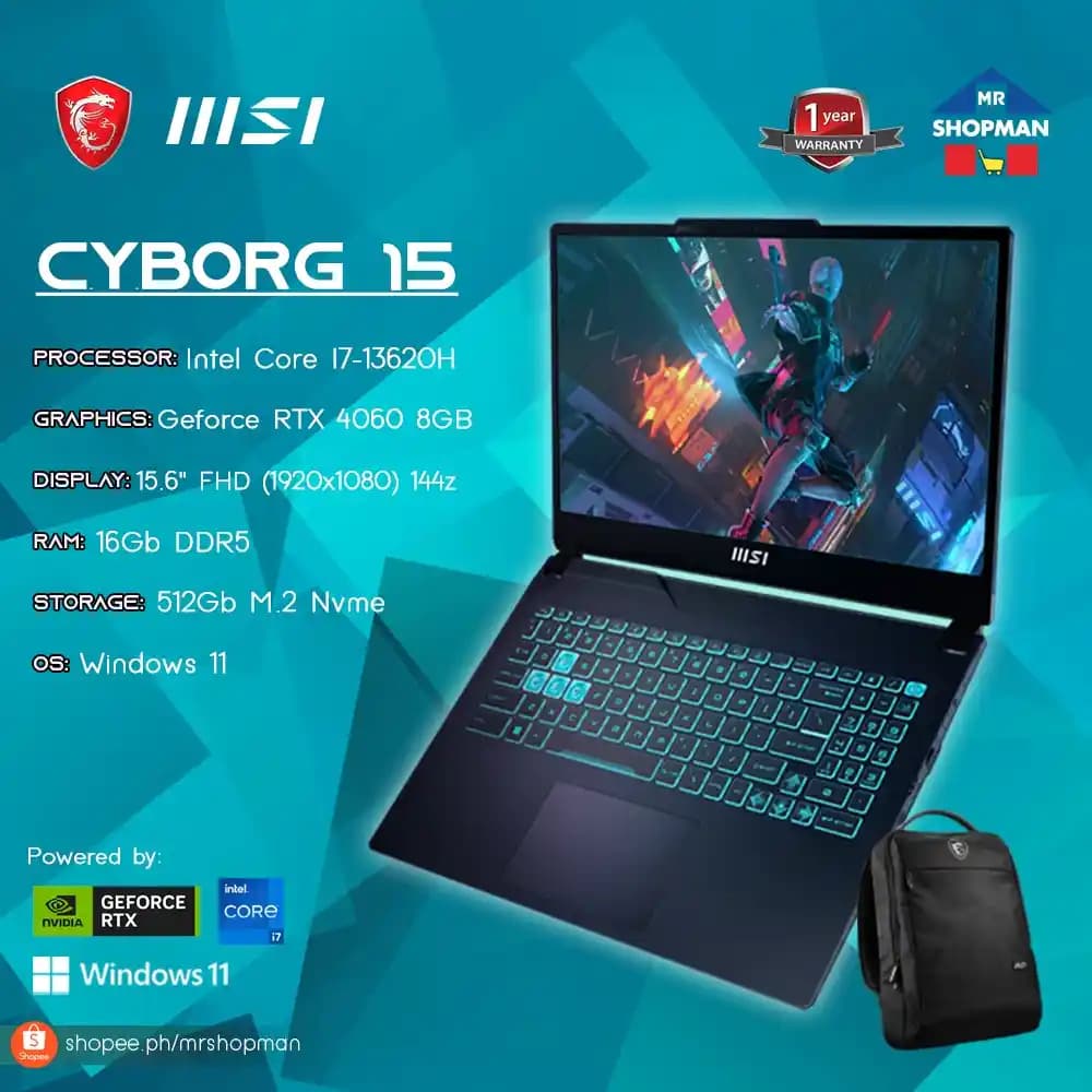MSI Cyborg 15 A13VF: Güçlü İşlemci ve Tasarımın Modern Dizüstü Bilgisayarı