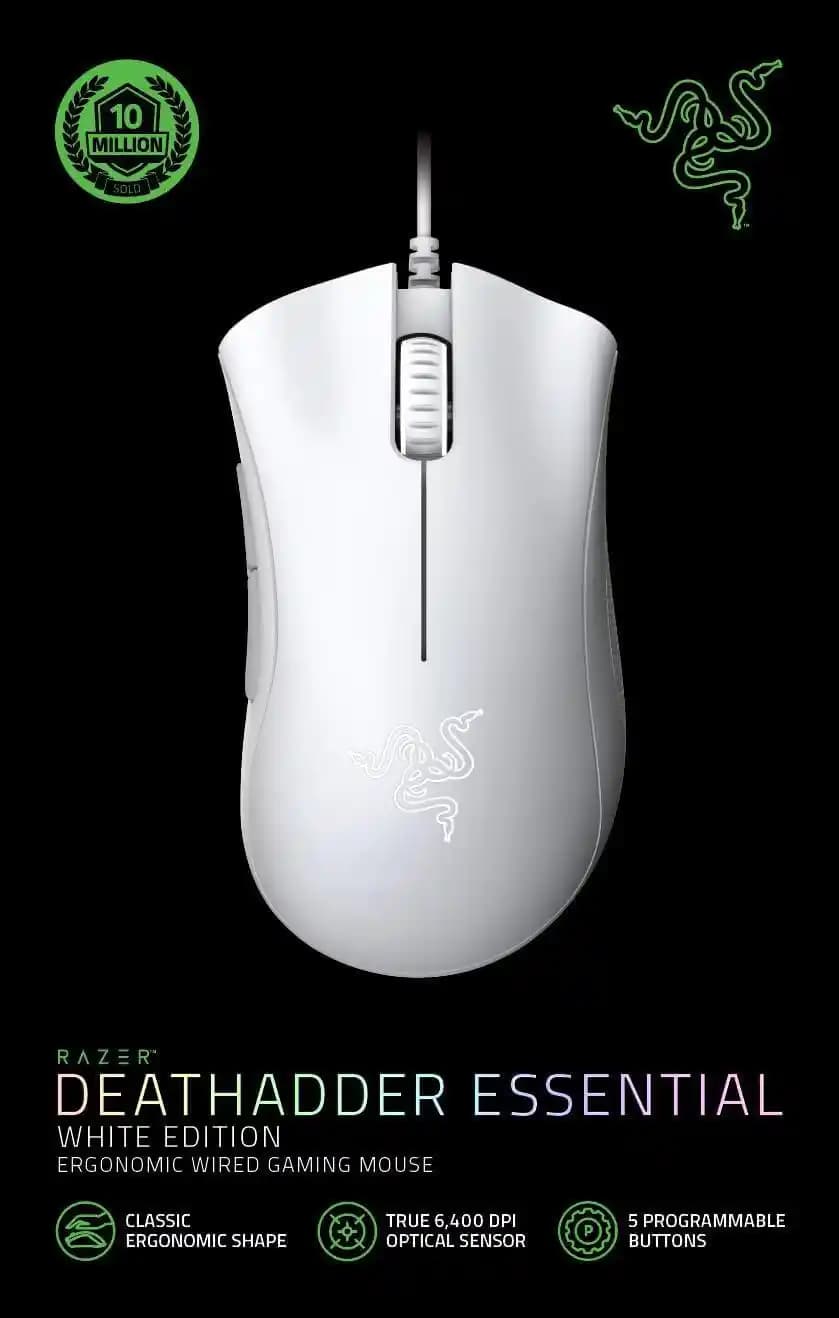 Razer DeathAdder Essential Beyaz: Şık Tasarımı ve Üstün Performansıyla Oyun Dünyasında Öne Çıkıyor