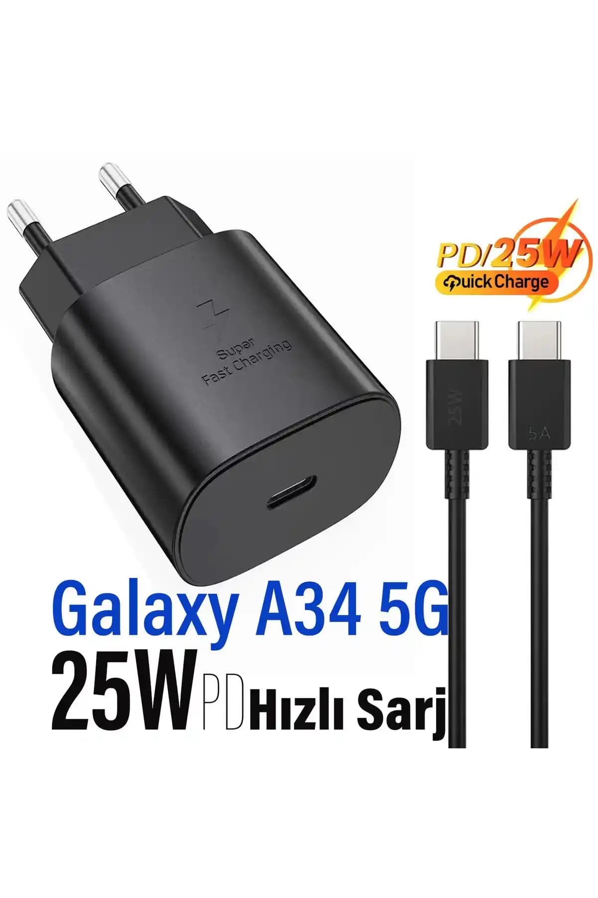 Samsung A34 25W Type-C Hızlı Şarj Adaptörü: Güvenli ve Pratik Şarj Deneyimi