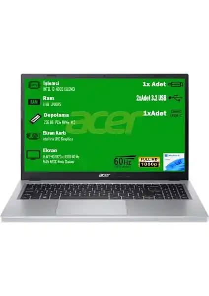 Acer Aspire 3 A315-510P: Günlük Kullanım İçin Güçlü ve Şık Dizüstü Bilgisayar Seçeneği