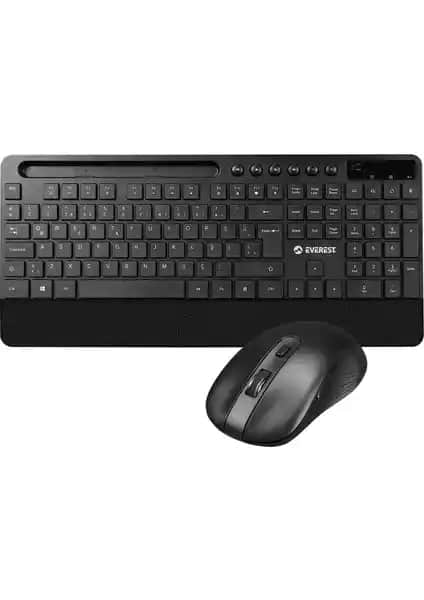Everest KM-9676 Siyah Kablosuz Klavye ve Mouse Seti ile Verimli Çalışma Ortamları