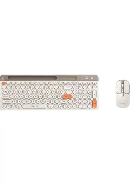 Havit KB835WB Dual Mode Kablosuz Klavye ve Mouse Seti: Modern Tasarım ve Çoklu Bağlantı Seçenekleri