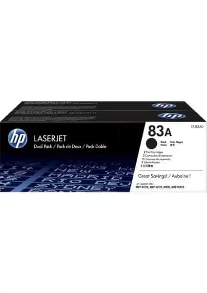 HP 83A Siyah Orijinal LaserJet Toner Kartuşları 2-Paketi Yüksek Kalite ve Güvenilirlik