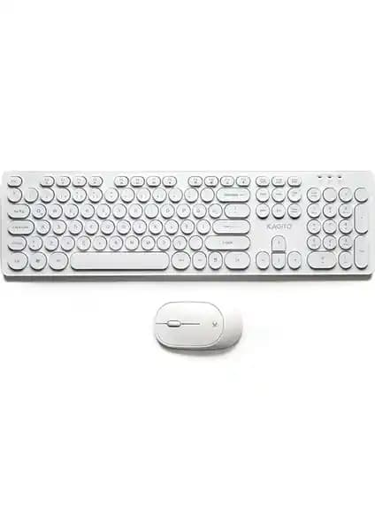 Kagito Retro Kablosuz Klavye ve Mouse Seti Estetik ve İşlevsel Tasarım Özellikleri