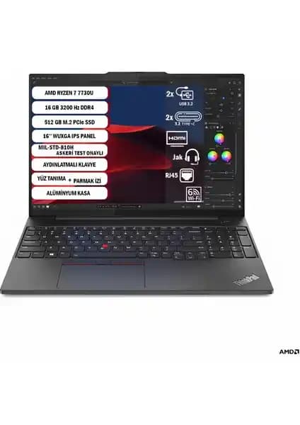Lenovo ThinkPad E16 Gen 1 AMD Ryzen 7 ile Güç ve Şıklığın Modern Buluşması