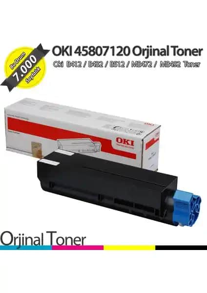 OKI Orijinal Toner B412 B432 B512 MB472 MB492 yüksek performanslı baskı çözümü