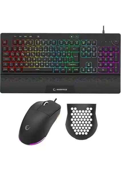 Rampage Eclipse Siyah USB RGB Oyun Klavye ve Mouse Seti Performans ve Estetiğin Buluşması