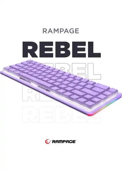 Rampage REBEL Mor Low Profile RED Switch ile Oyun ve Günlük Kullanım İçin Dayanıklı Estetik Klavye