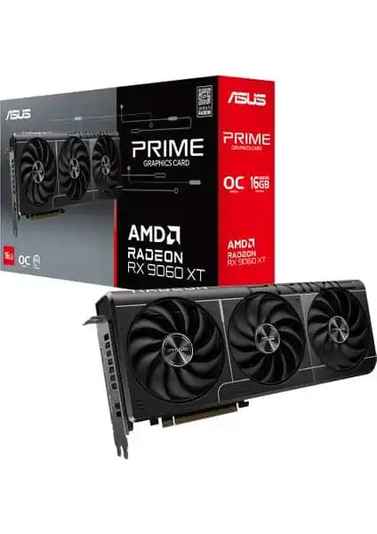 Asus PRIME-RX9060XT-O16G AMD Radeon Ekran Kartı Yüksek Performans ve Gelişmiş Soğutma