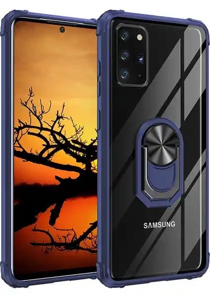 Galaxy Note 20 için silikon kenarlı yüzüklü kapaklı kılıf, manyetik kapanışlı koruma