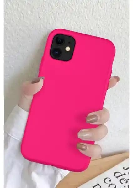 iPhone 11 için altı kapalı lansman kılıfı: fuşya-pembe renk, yüksek dokulu tutuş ve koruma
