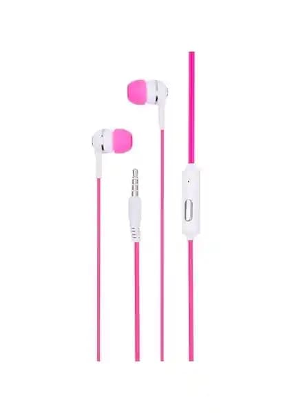 Syrox K7 Pembe Kulakiçi Stereo Kulaklık — Kablolu 10 mm Sürücü, Mikrofonlu Tasarım