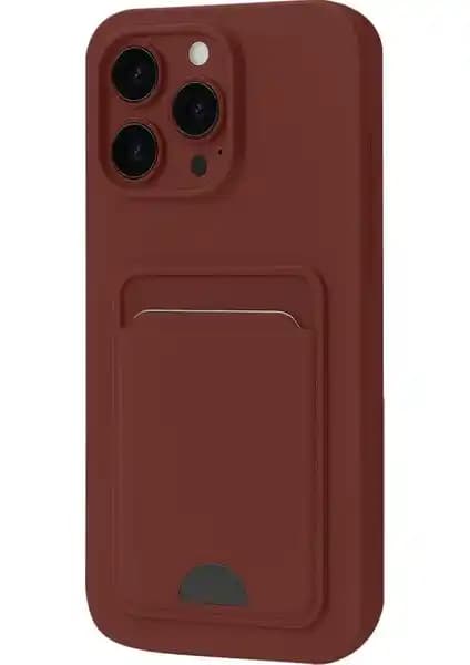 Apple iPhone 16 Pro Max için Kamera Koruma ve Kartlık Özellikli Silikon Kılıfı