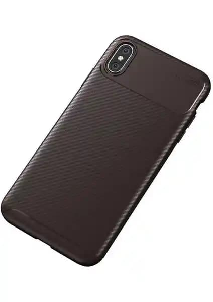Apple iPhone X için karbon desenli Rugged Armor silikon kılıf şık ve dayanıklı koruma