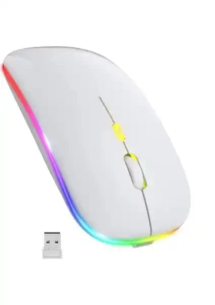 Blackbird Game Center Beyaz RGB Şarjlı Kablosuz Mouse: Modern ve Ergonomik Tasarım