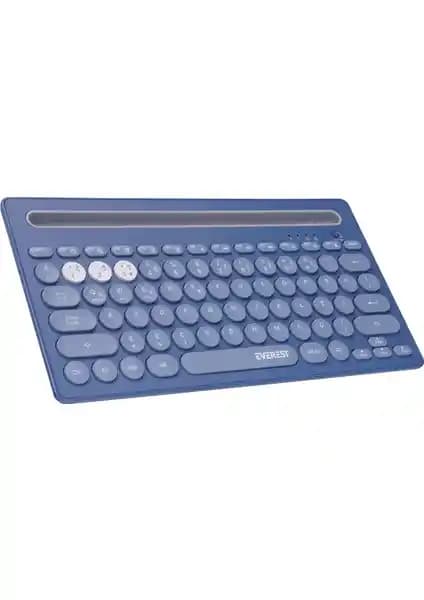 Everest KB-BT84 Mavi/Gri Bluetooth Kablosuz Klavye: Modern ve Şık Tasarım