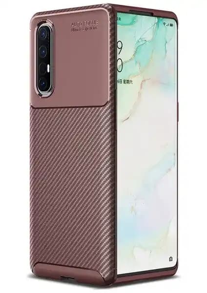 KNY Oppo Reno 3 Pro Karbon Desenli Silikon Kılıf Şıklık ve Koruma Bir Arada