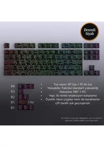 Leaven Mekanik Klavye Kontur Keycaps Seti: Modern Tasarım ve Dayanıklılık Sunan Aksesuar