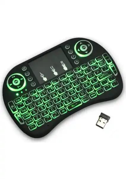 Mucosan Işıklı Kablosuz Mini Klavye: Taşınabilirlik ve Çok Fonksiyonlu Kullanım İçin Uygun