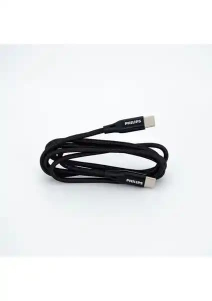 Philips DLC5522C 0.5m Type-C to Type-C örgülü hızlı veri ve şarj kablosu