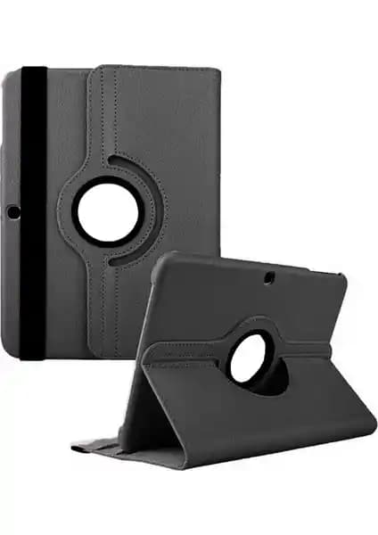 Samsung Galaxy P5200 Tab 3 10.1 için Uyumlu 360 Derece Dönüşlü Suni Deri Kılıf