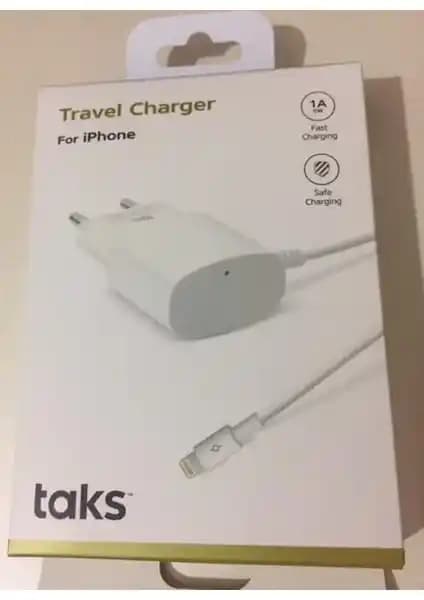Taks iPhone Lightning Dahili Kablo Seyahat Şarj Cihazı Pratik ve Güvenilir Mobil Şarj Çözümü
