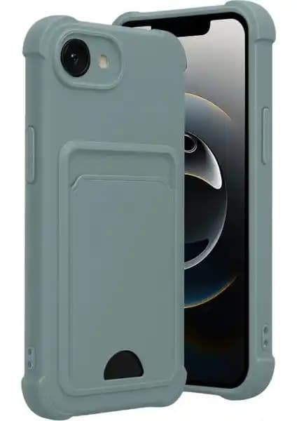 Wowacs Apple iPhone 16E Uyumlu Silikon Kılıf Kamera Koruyucu ve Kartlık Özellikleriyle