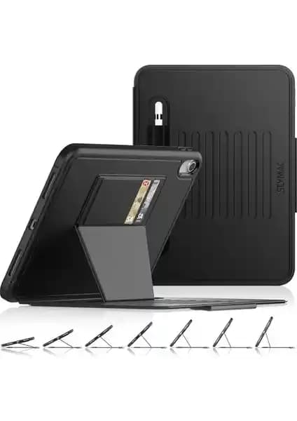 Apple iPad 11 ve 10. Nesil için Şık ve Koruyucu Çok Fonksiyonlu Deri Kılıf
