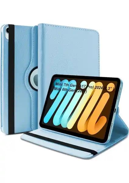 Apple iPad Mini 7 A17 Pro Uyumlu Dönebilen PU Deri Standlı Kılıf Özellikleri ve Kullanım Rehberi