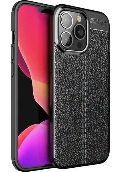 Apple iPhone 14 Pro Max için Deri Desenli Lux Silikon Kılıfı Şıklık ve Güvenlik Sağlar