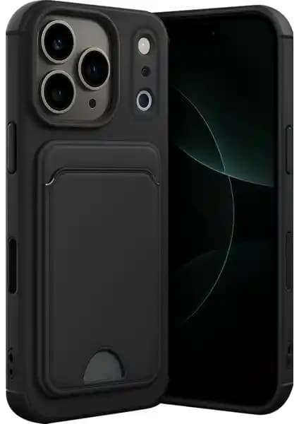 Apple iPhone 17 Pro uyumlu silikon kılıf yüksek koruma ve kartlı kullanım özellikleriyle