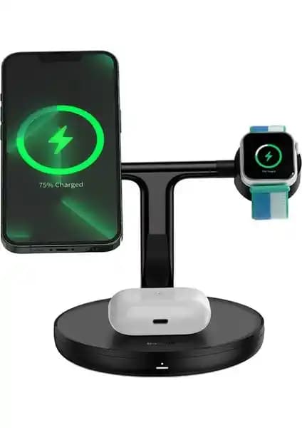 Baseus Swan 3'ü Bir Arada Manyetik Kablosuz Şarj Cihazı 20W Hızlı ve Çok Yönlü Şarj Çözümü