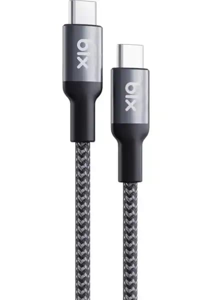 Bix BXCC241 Type-C to Type-C 240W USB-IF Sertifikalı Metal Başlıklı Şarj ve Veri Kablosu