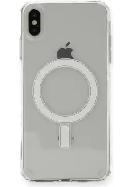HappyCase iPhone Xs Max Magneticsafe Şeffaf Silikon Kılıf ile Güvenli ve Şık Koruma