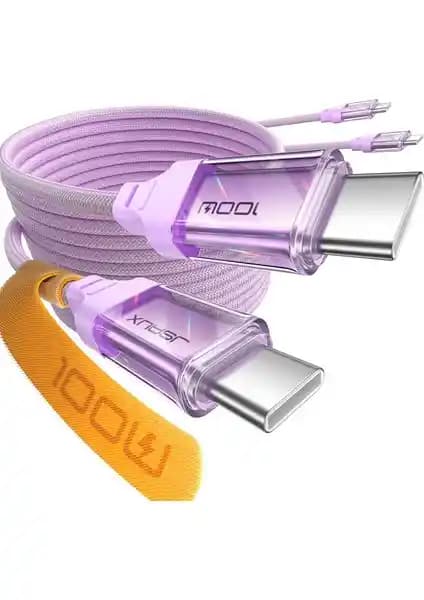 Jsaux 100W Type-C to Type-C Şarj ve Veri Kablosu Güç ve Şıklığın Birleşimi