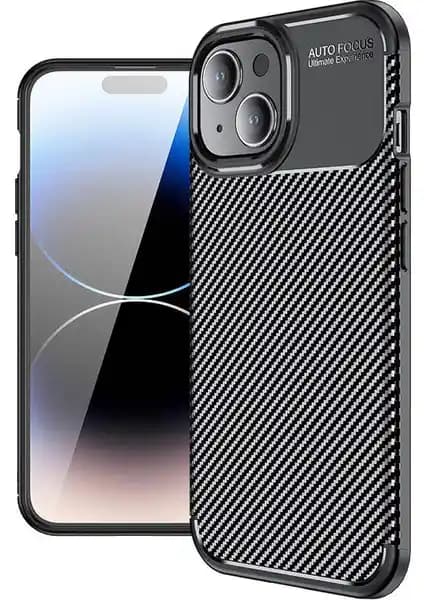 KNY Apple iPhone 15 Karbon Desenli Silikon Kılıf Şıklık ve Güvenlik Bir Arada
