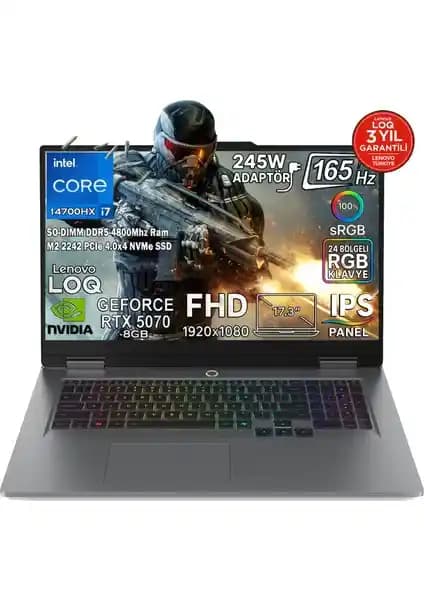 Lenovo LOQ 17IRX10: Güçlü ve Taşınabilir Oyun ve Profesyonel Kullanım Dizüstü Bilgisayarları